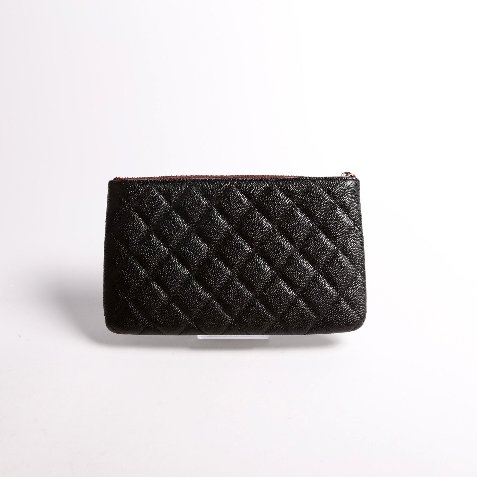 Small Zip Pouch Quilted Caviar 29M
