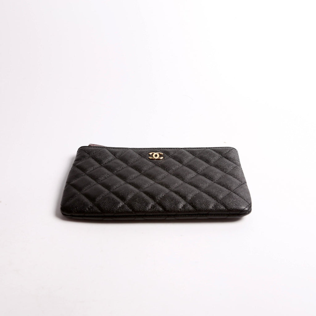 Small Zip Pouch Quilted Caviar 29M