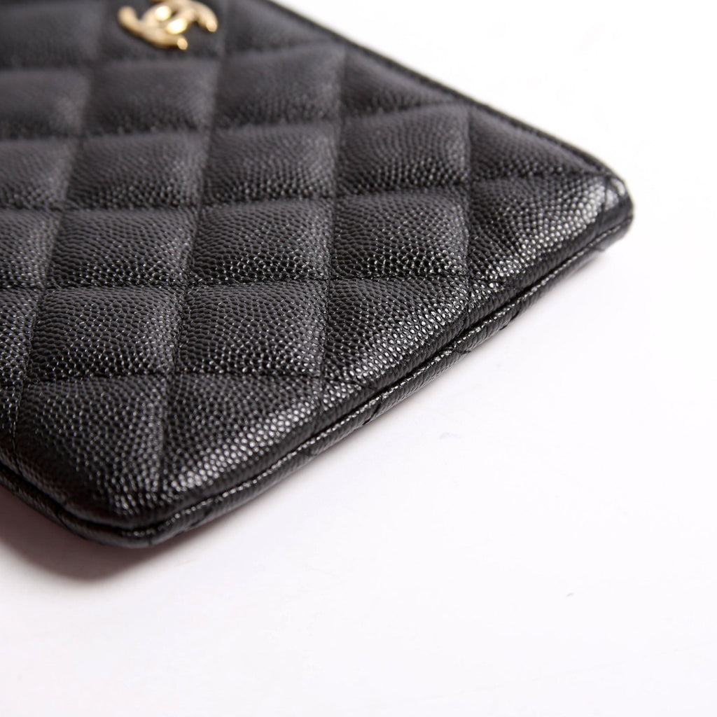Small Zip Pouch Quilted Caviar 29M
