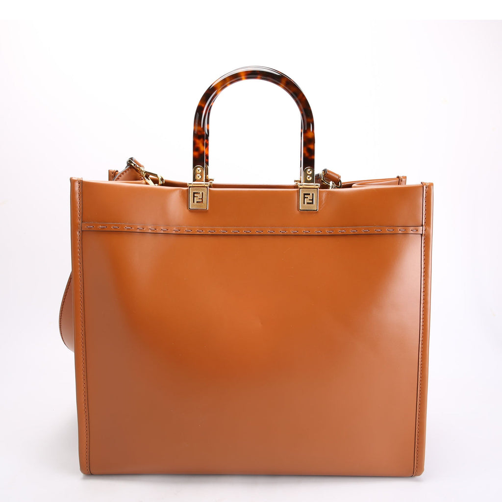 Fendi 8BH386 Sunshine Shopper Medium Leather Brown