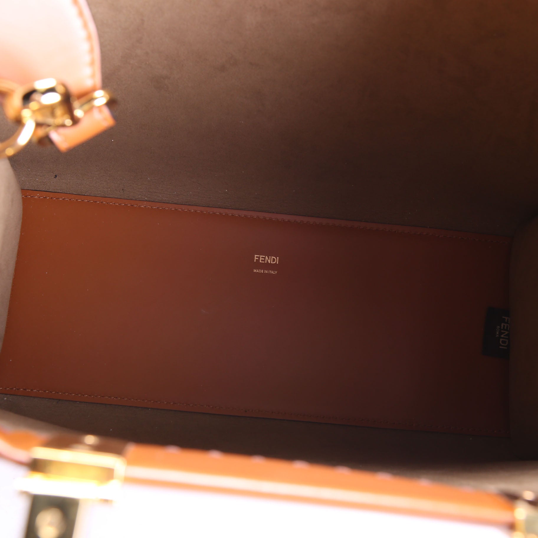 Fendi 8BH386 Sunshine Shopper Medium Leather Brown