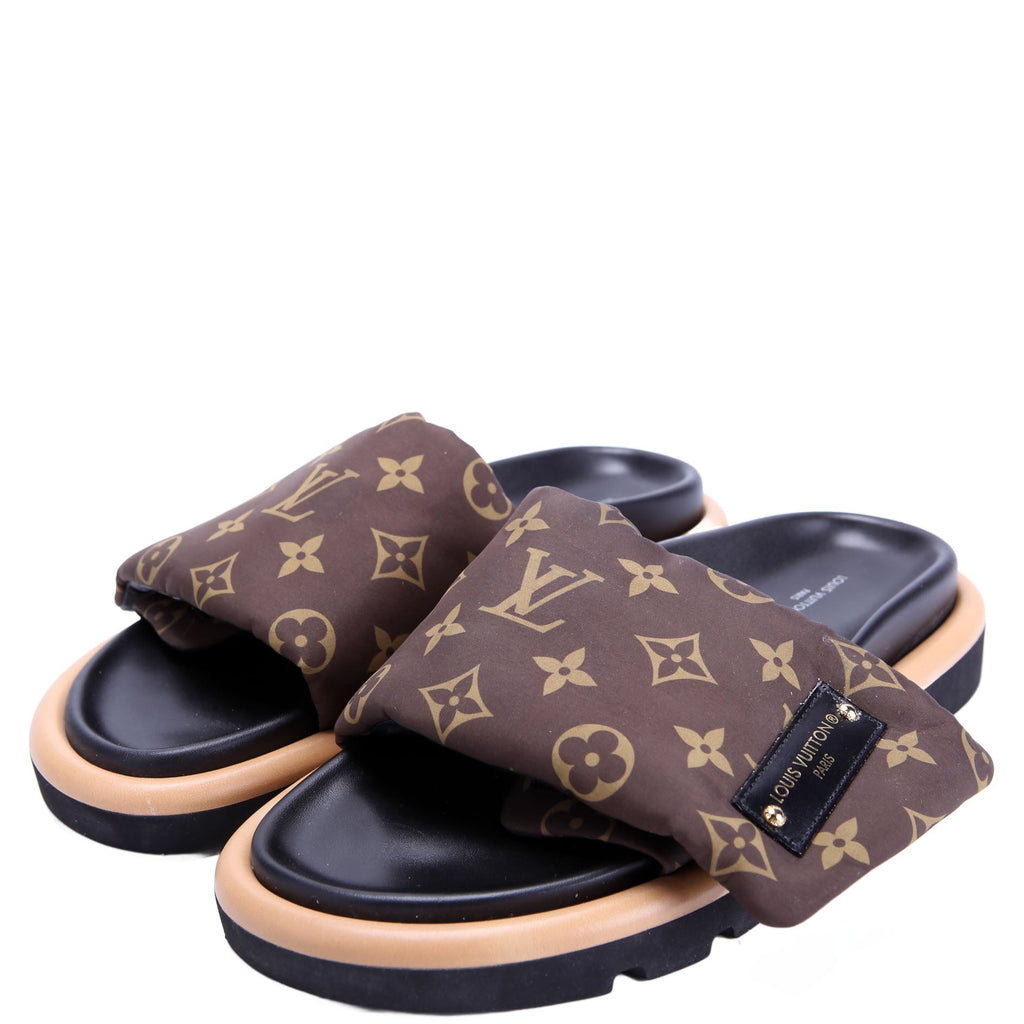 Pool Pillow Comfort Mules Size 38 Black/Brown