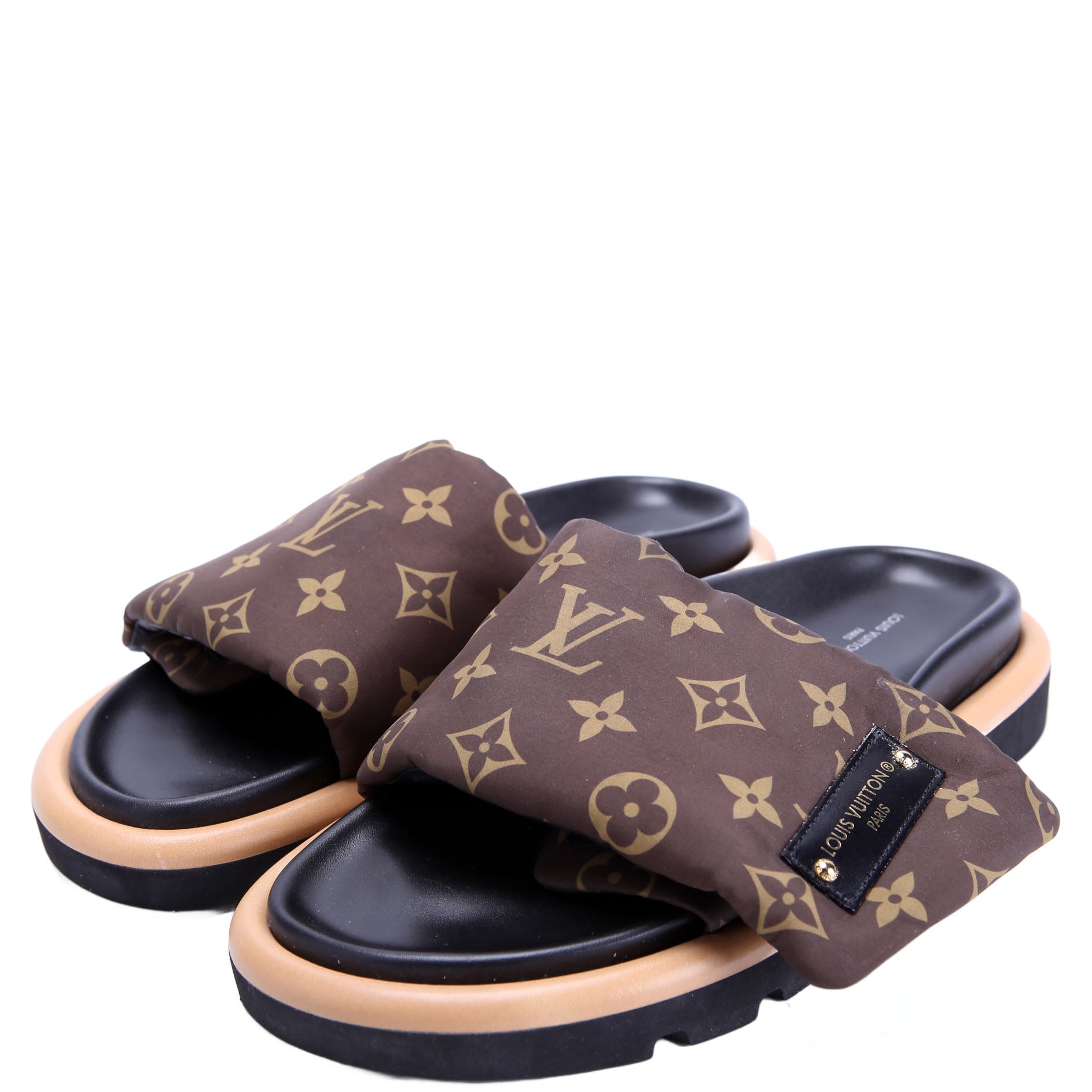 Pool Pillow Comfort Mules Size 38 Black/Brown