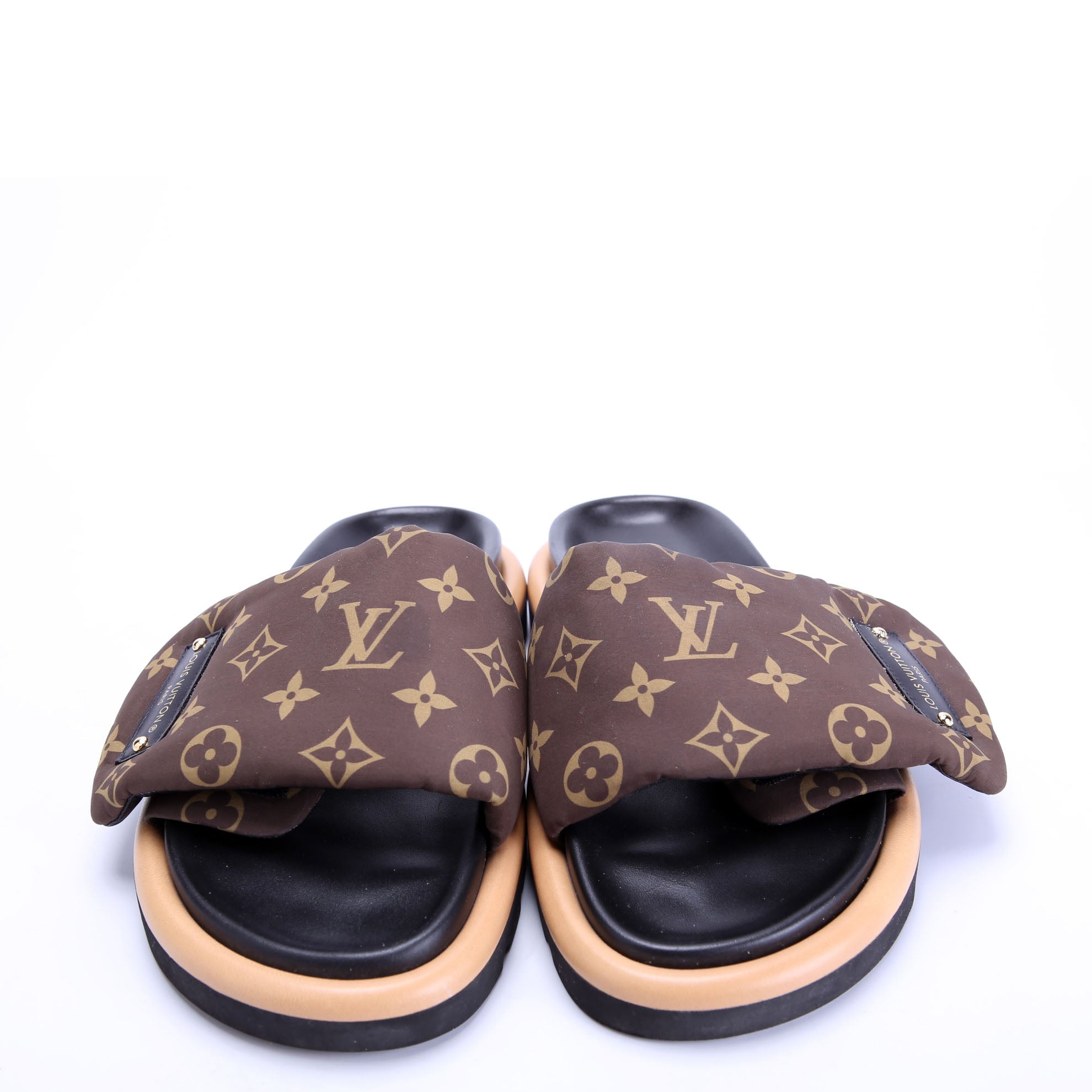 Pool Pillow Comfort Mules Size 38 Black/Brown