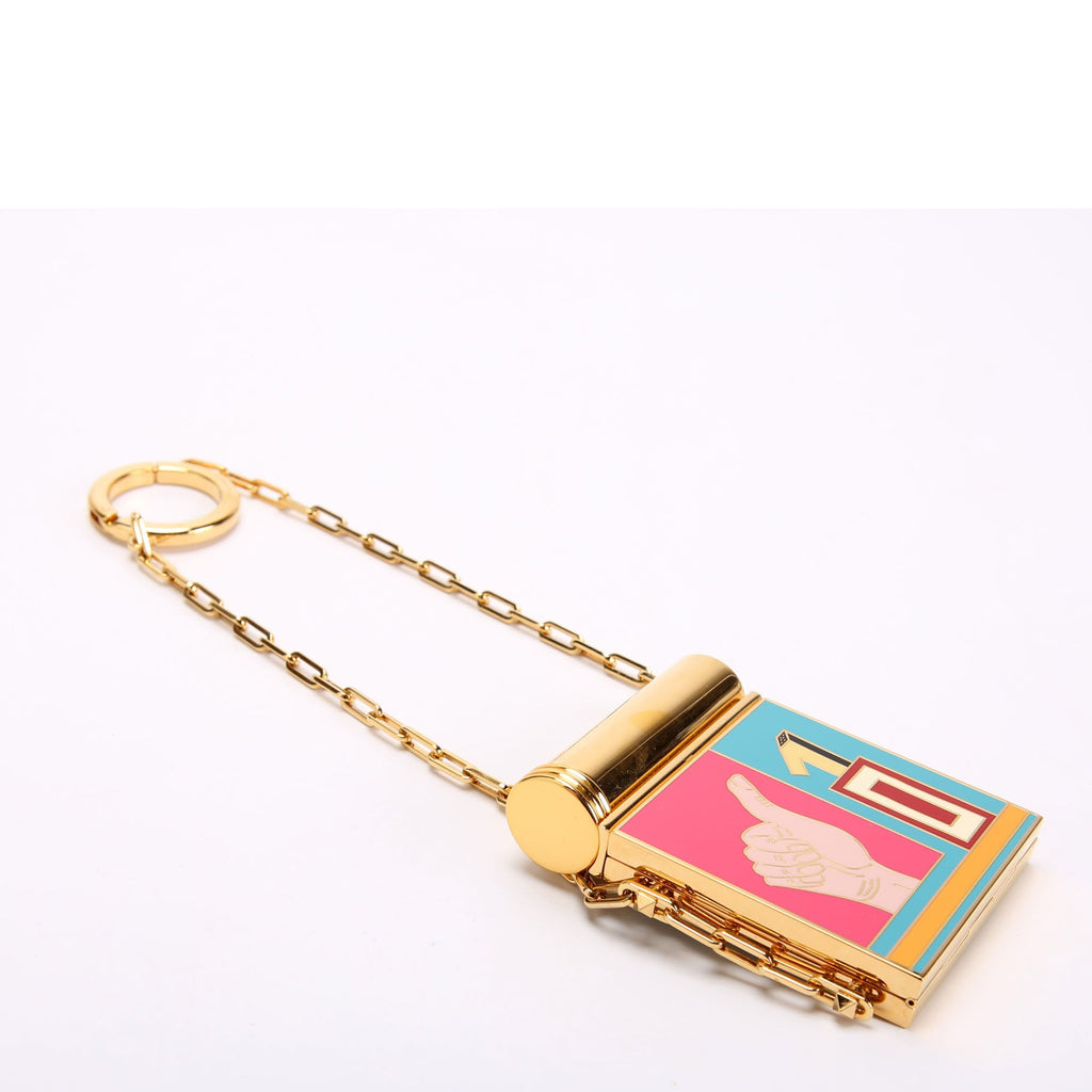 Minaudiere Lipstick/Mirror Chain Gold/Multicolor