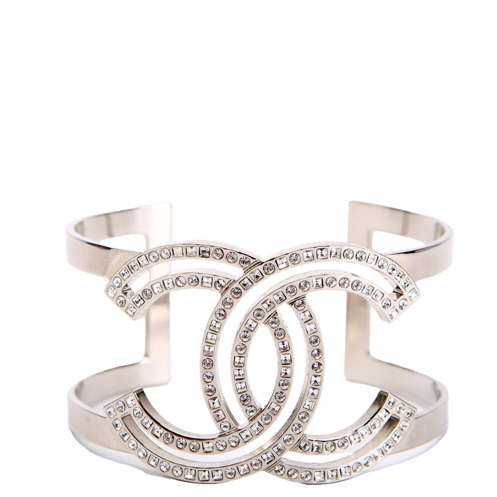 CC Cut-Out Crystal Cuff Bracelet Silver