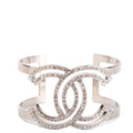 CC Cut-Out Crystal Cuff Bracelet Silver