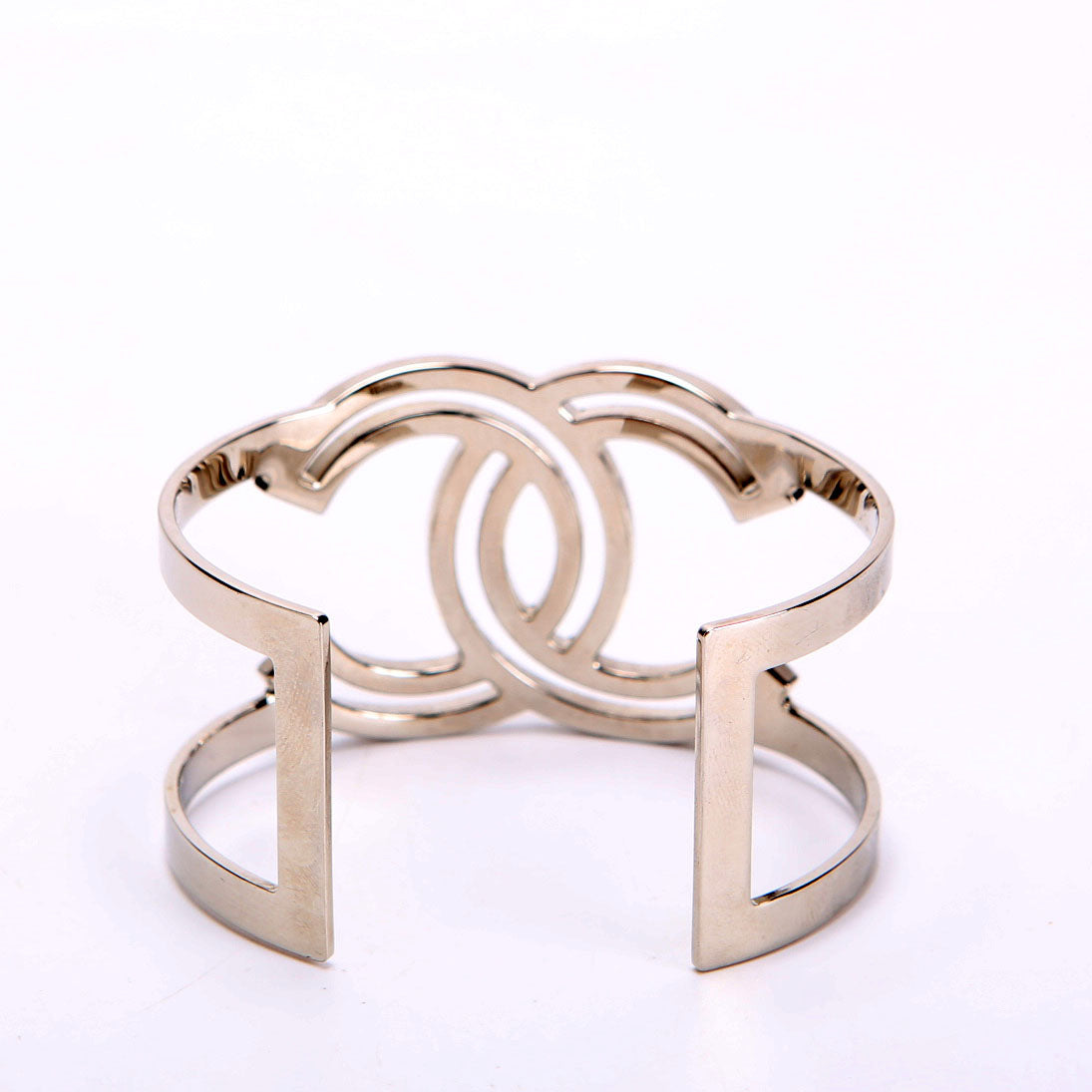 CC Cut-Out Crystal Cuff Bracelet Silver