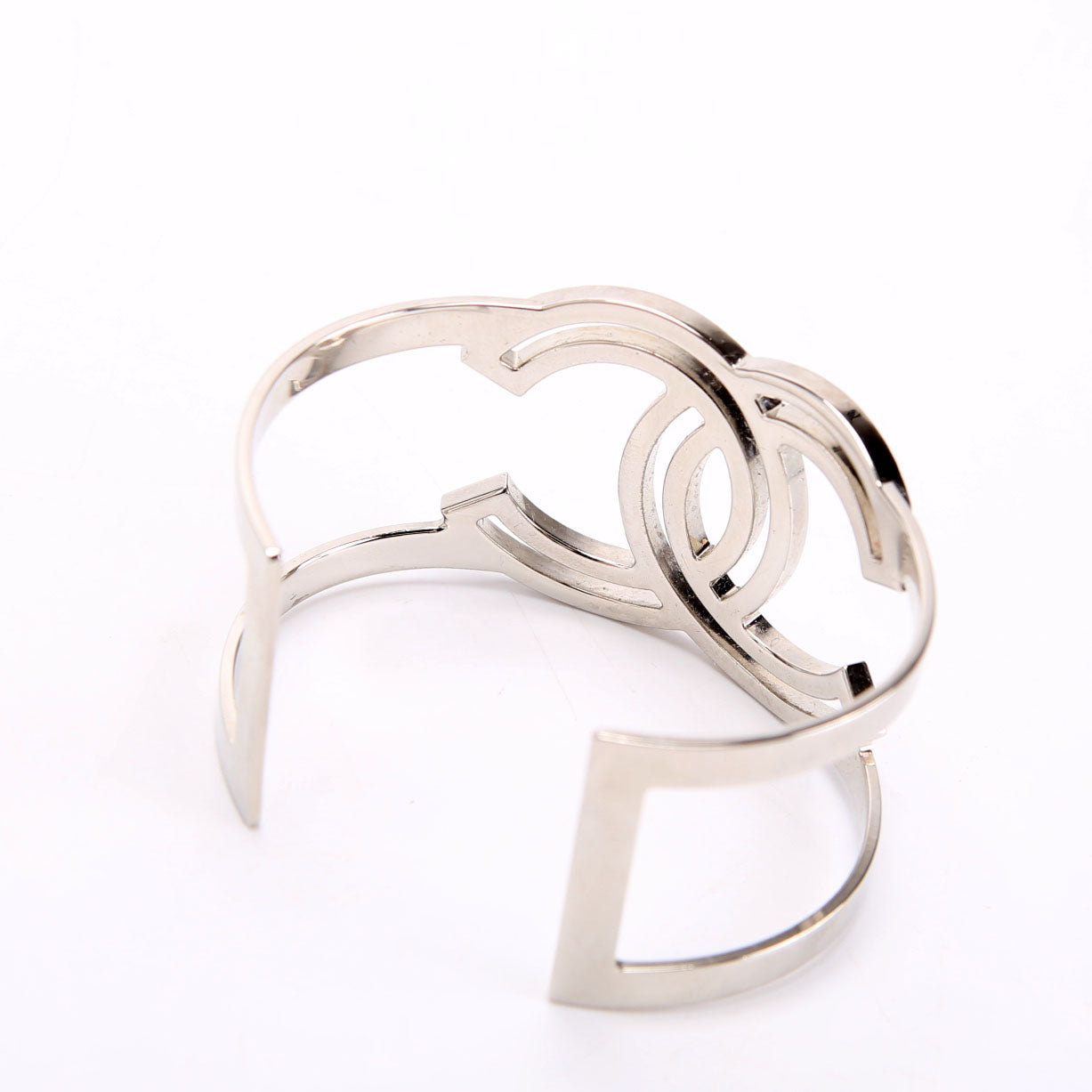 CC Cut-Out Crystal Cuff Bracelet Silver