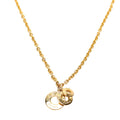 Logo Circle Charm Vintage Necklace Gold