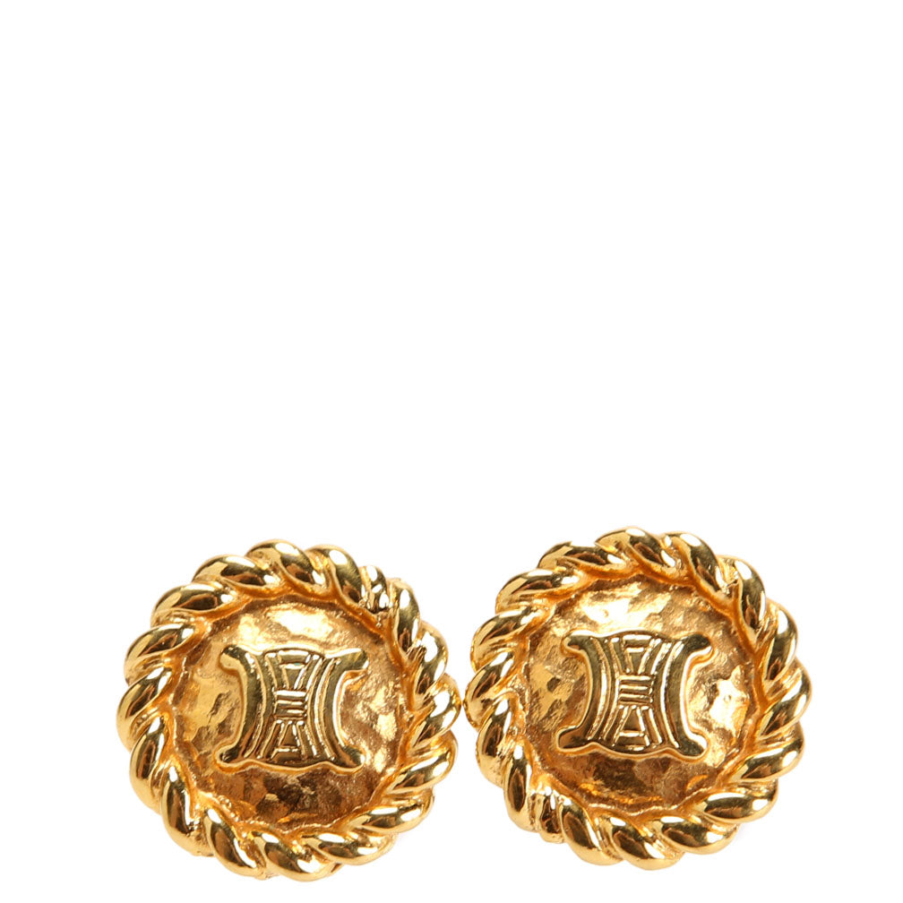 Triomphe Clip-On Vintage Earrings Gold