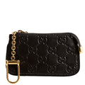 447964 GG Leather Key Pouch Black