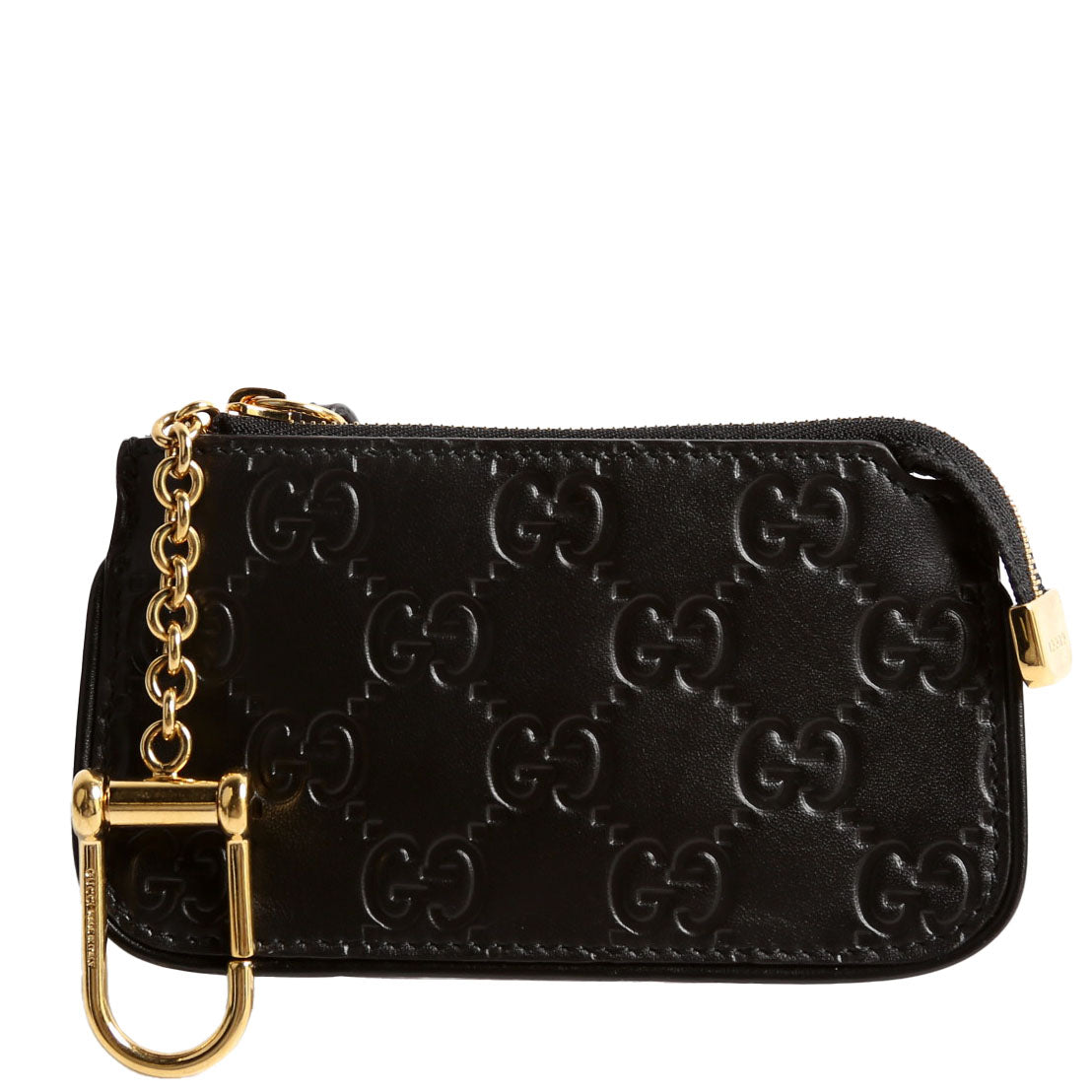 447964 GG Leather Key Pouch Black
