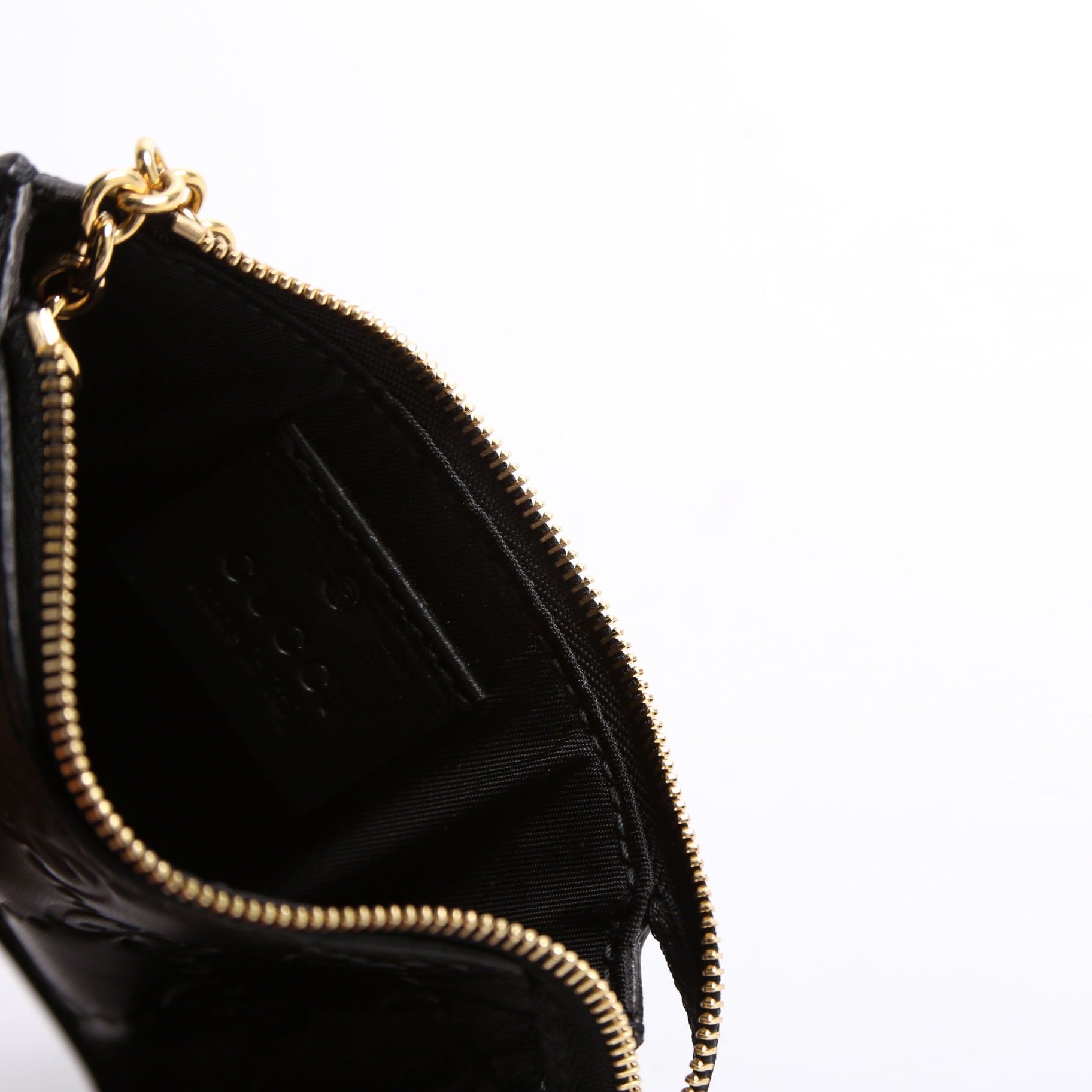 447964 GG Leather Key Pouch Black