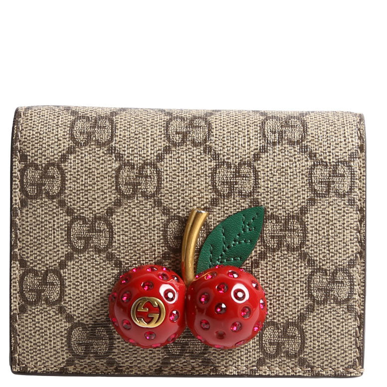 476050 GG Supreme Cherries Card Case Red