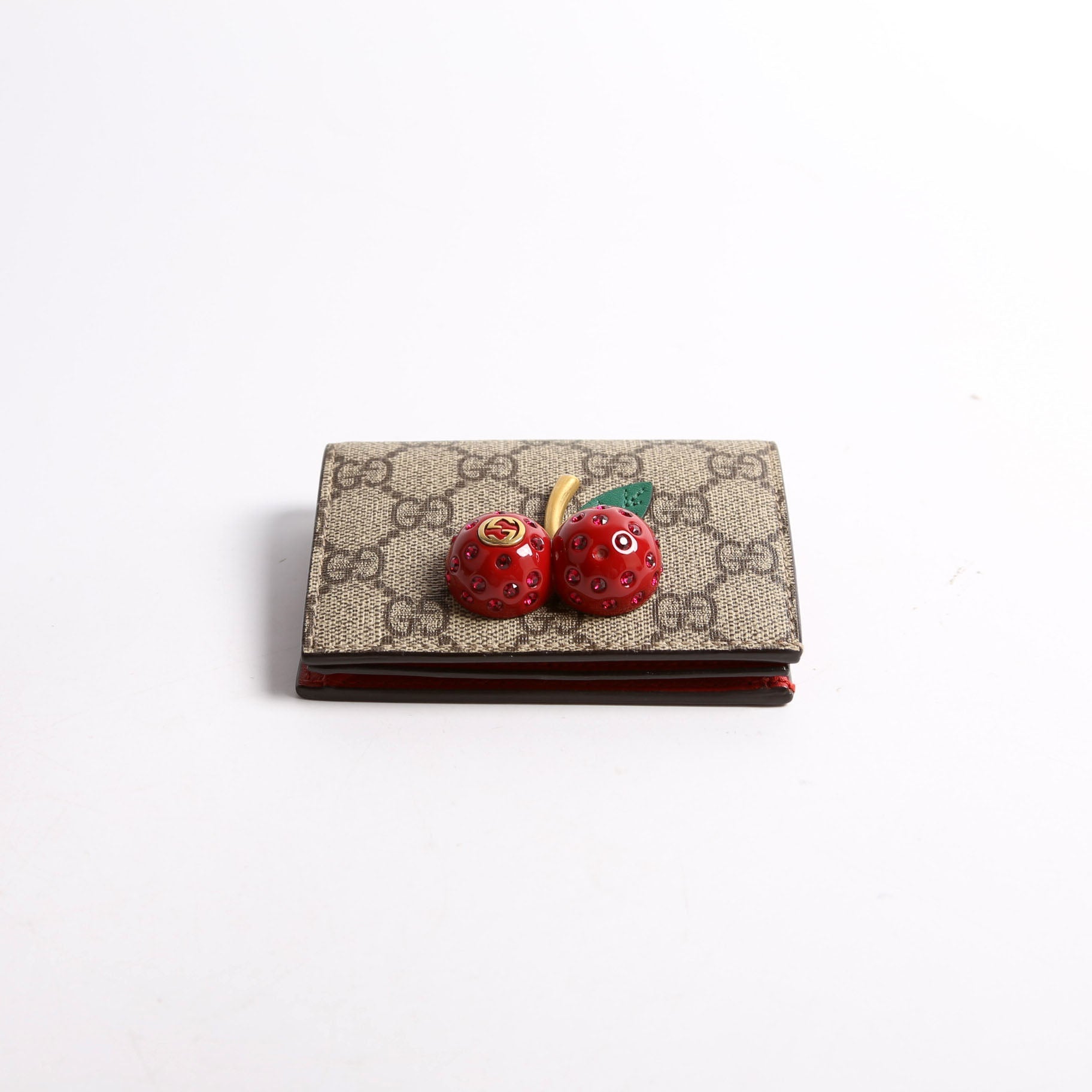 476050 GG Supreme Cherries Card Case Red