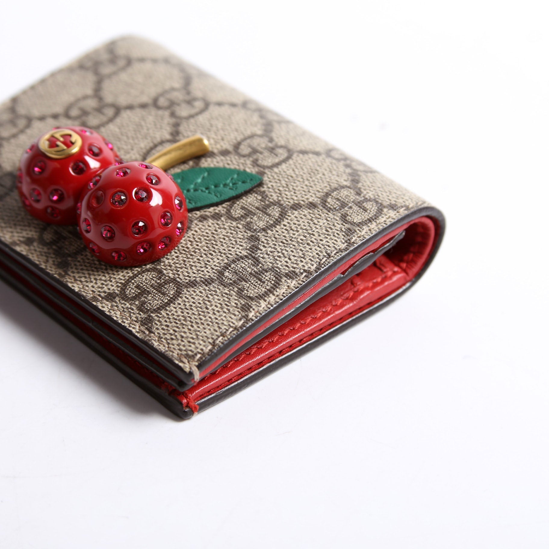 476050 GG Supreme Cherries Card Case Red