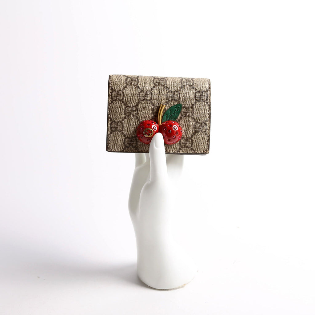 476050 GG Supreme Cherries Card Case Red