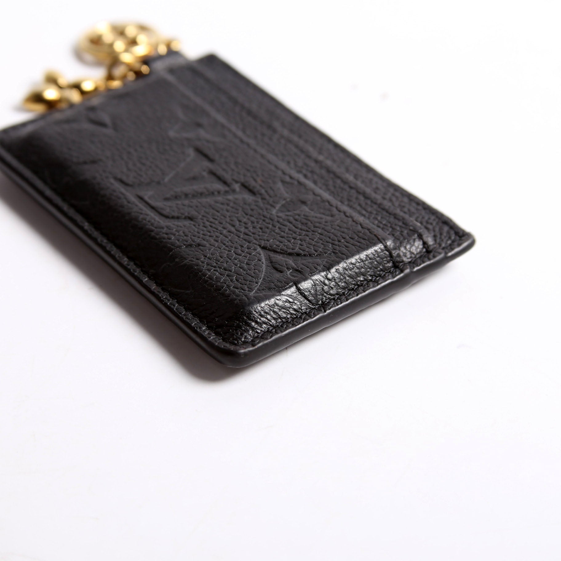 LV Charms Card Holder Empreinte Black