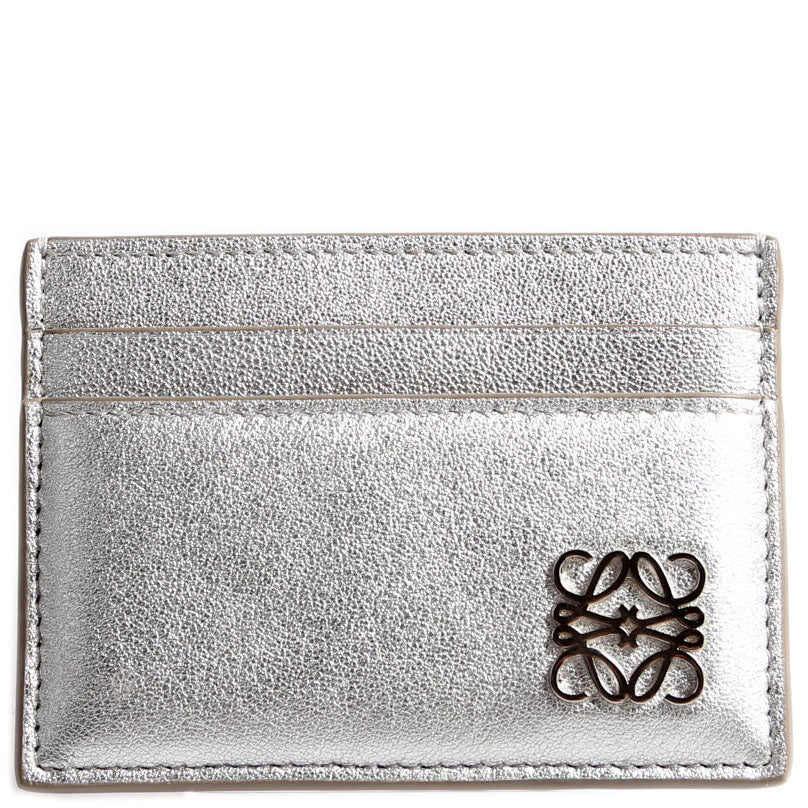Anagram Metallic Card Holder Silver