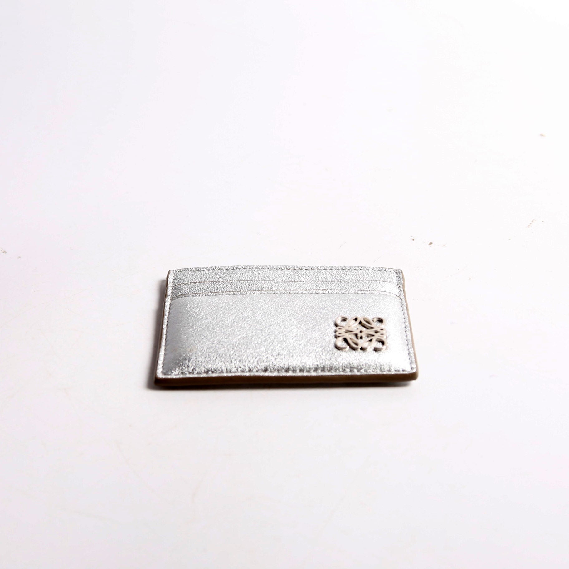 Anagram Metallic Card Holder Silver