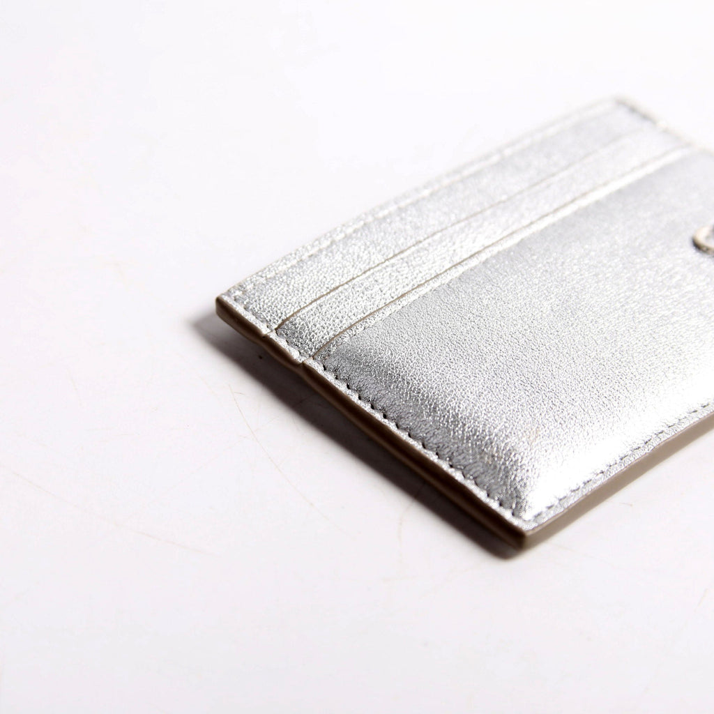 Anagram Metallic Card Holder Silver