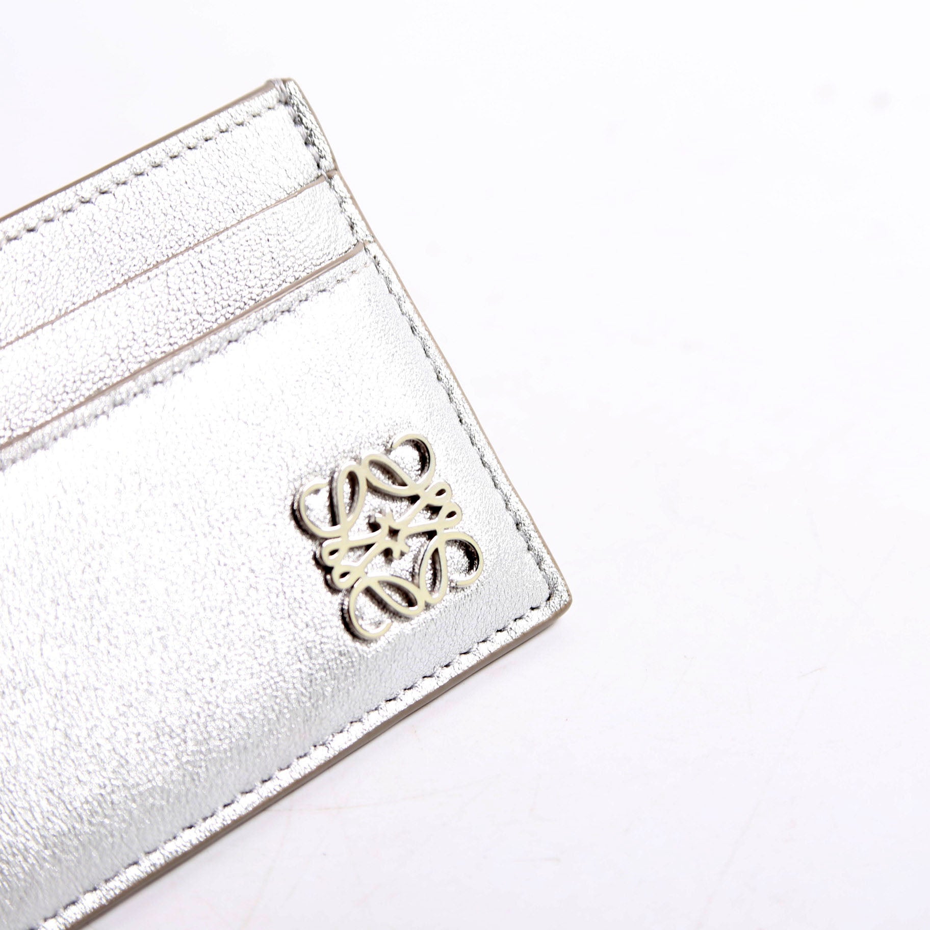 Anagram Metallic Card Holder Silver