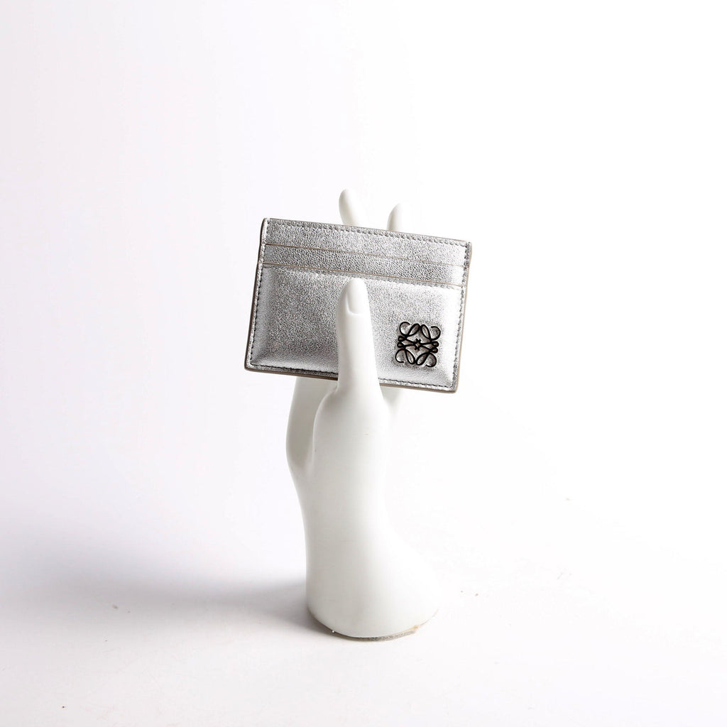 Anagram Metallic Card Holder Silver
