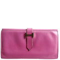 Hermes Bearn Wallet Chevre Leather Purple