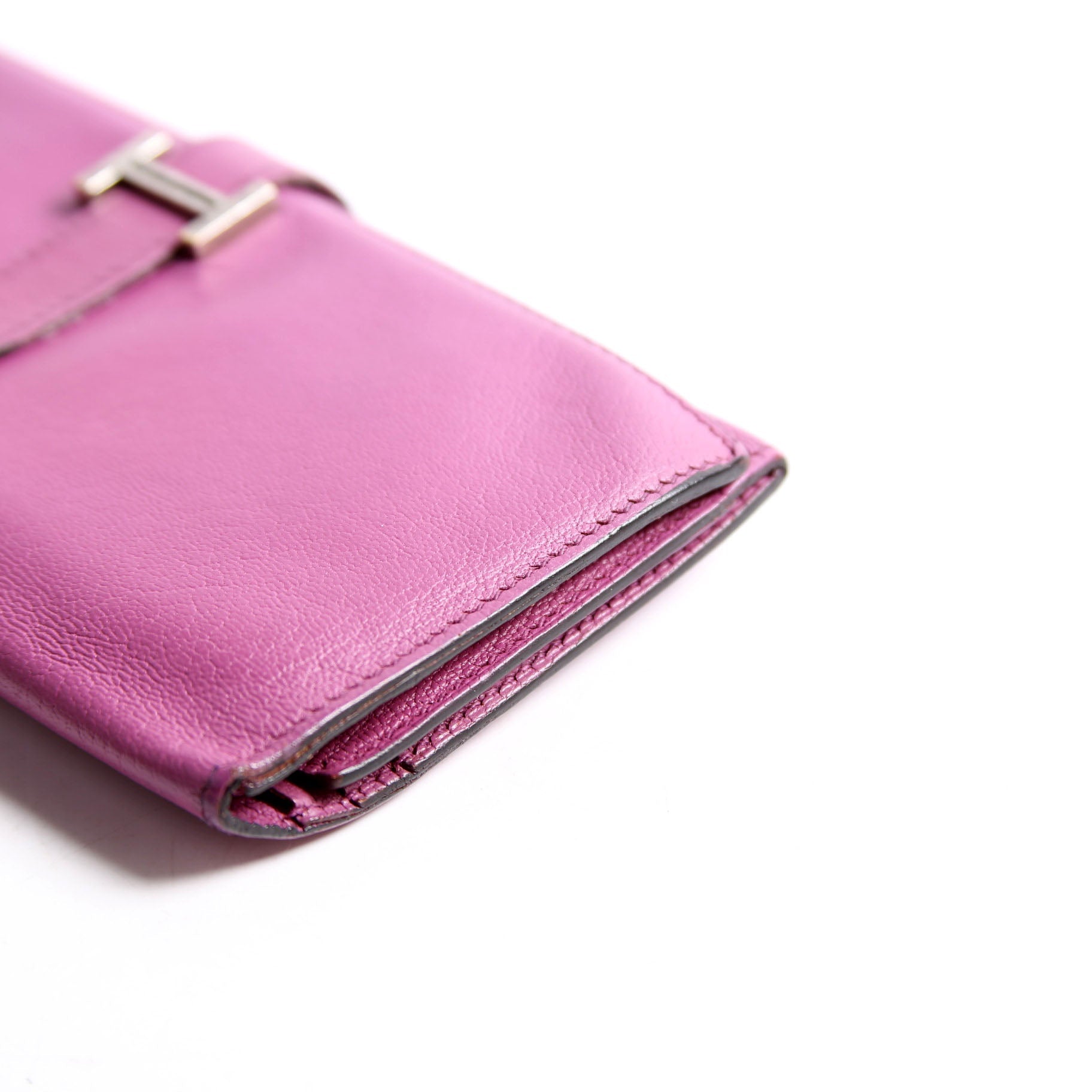 Hermes Bearn Wallet Chevre Leather Purple