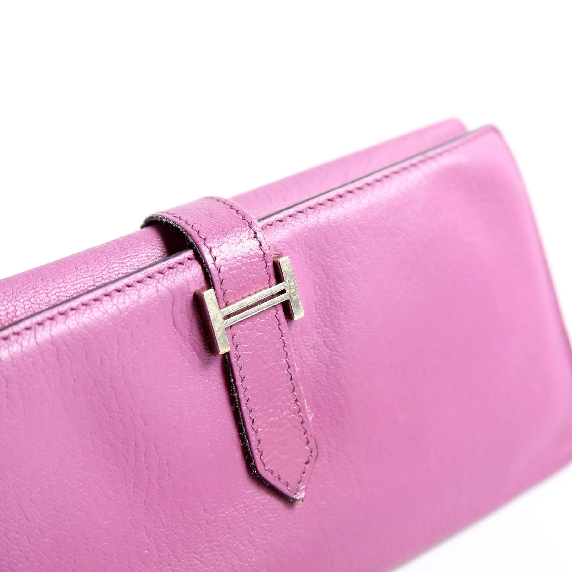 Hermes Bearn Wallet Chevre Leather Purple