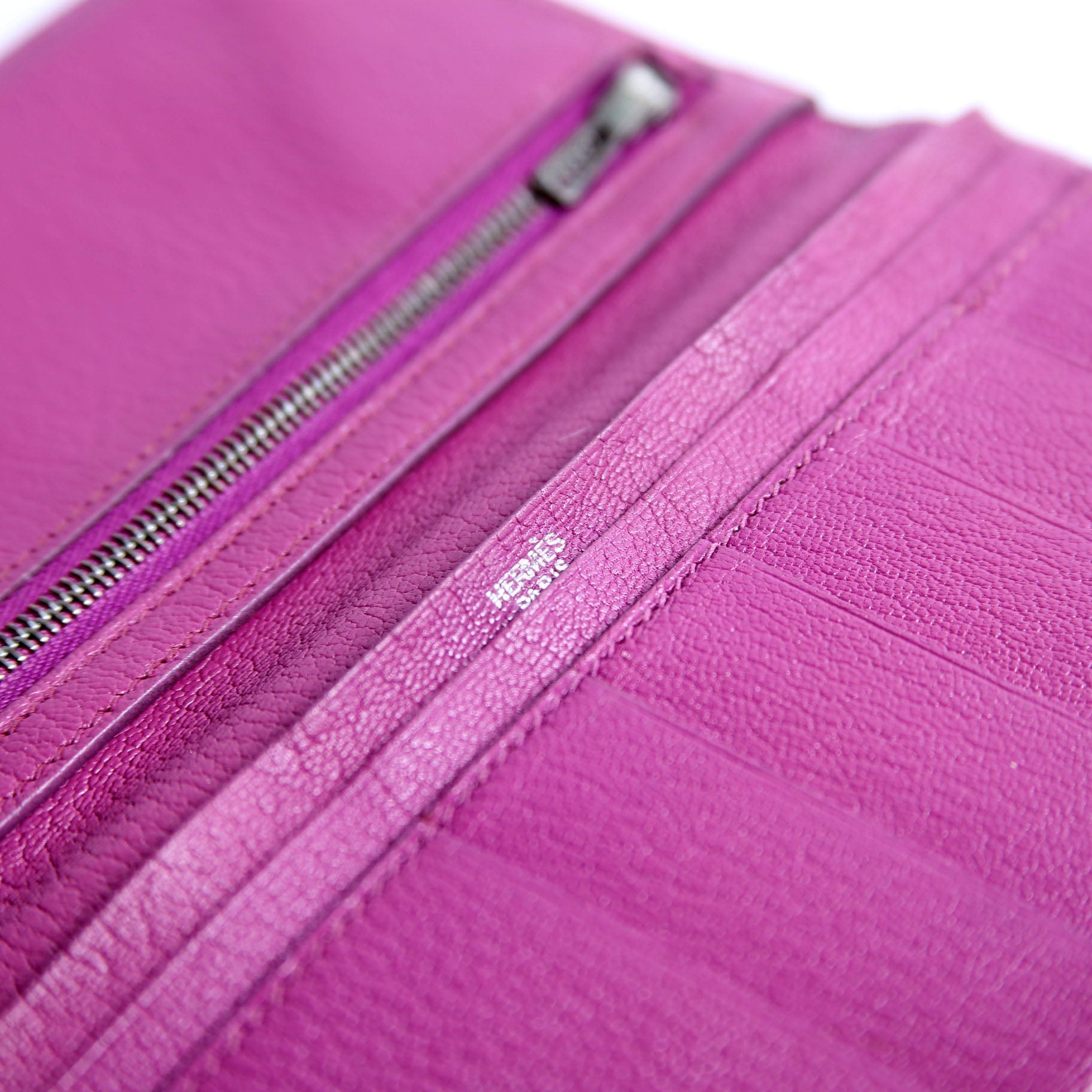 Hermes Bearn Wallet Chevre Leather Purple