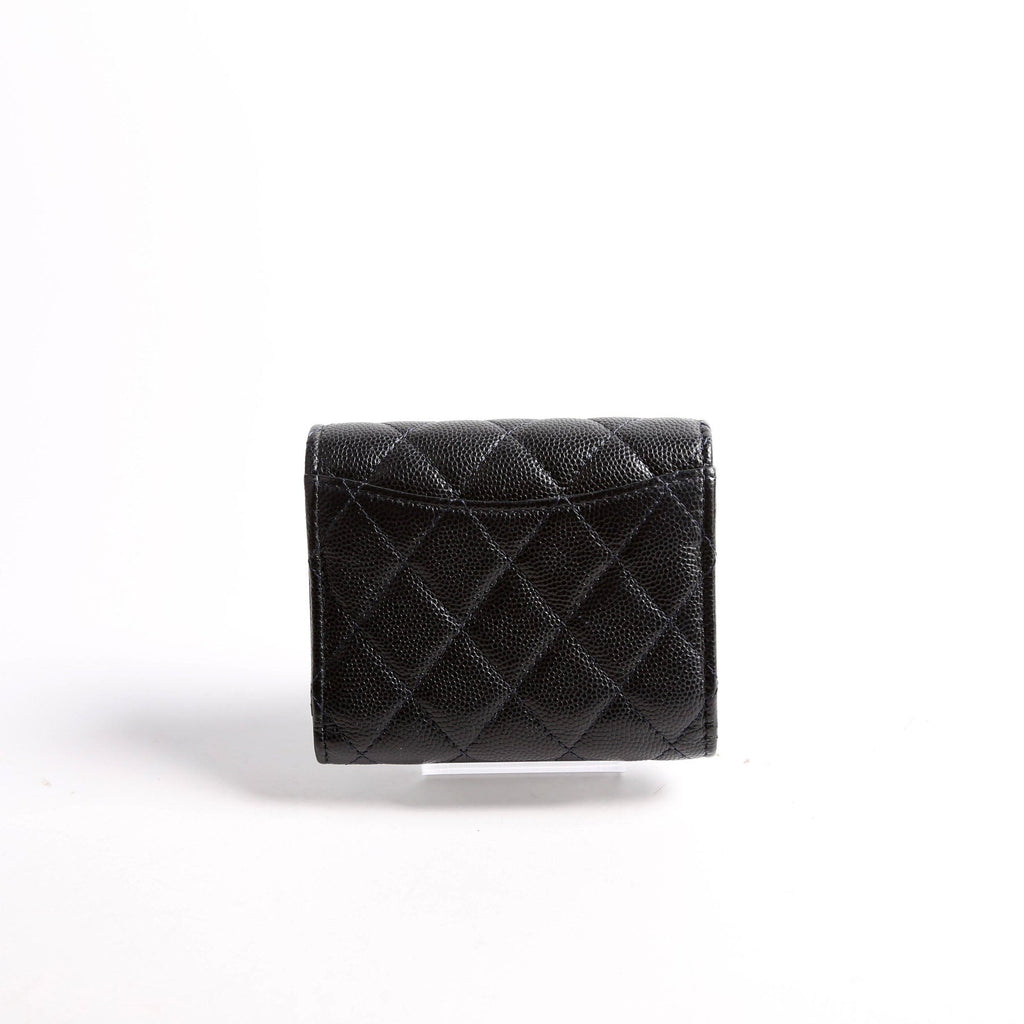 Classic Compact Flap Wallet Caviar Navy