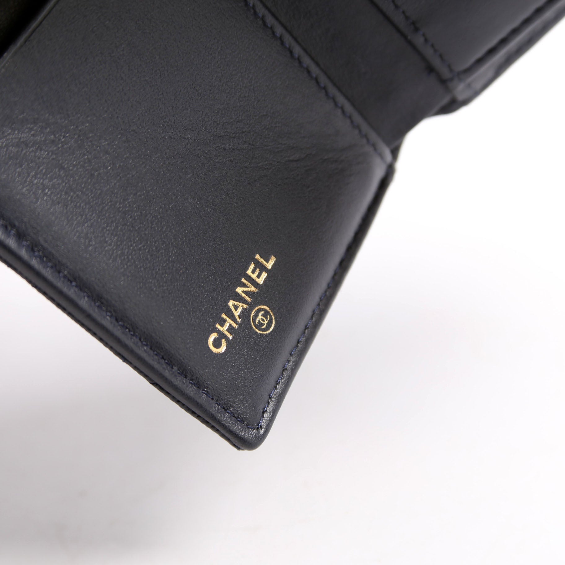Classic Compact Flap Wallet Caviar Navy