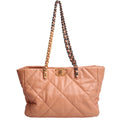 Chanel 19 Quilted Goatskin East/West Shopping Tote Nude