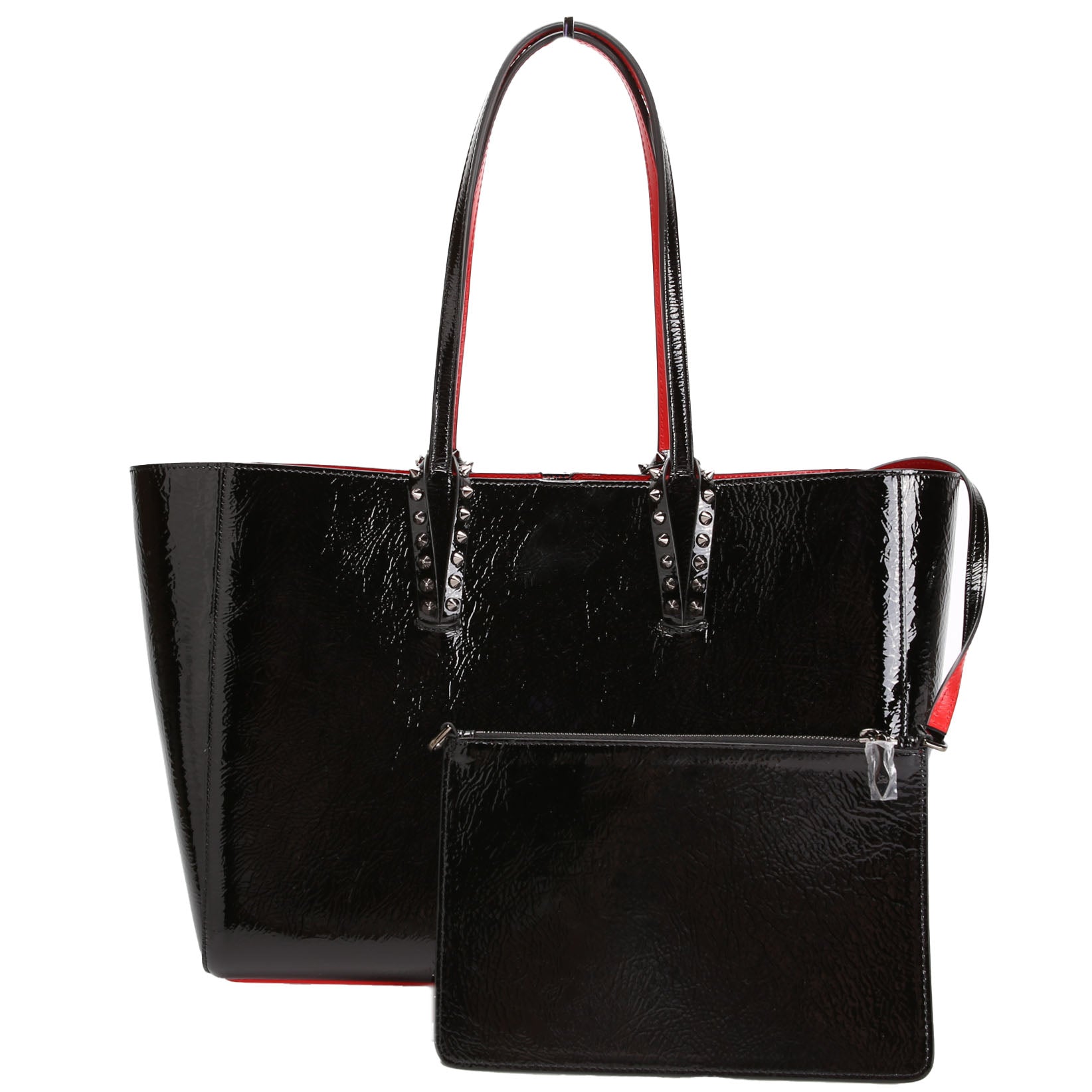 Cabata Small Tote With Pouch Patent Leather Black