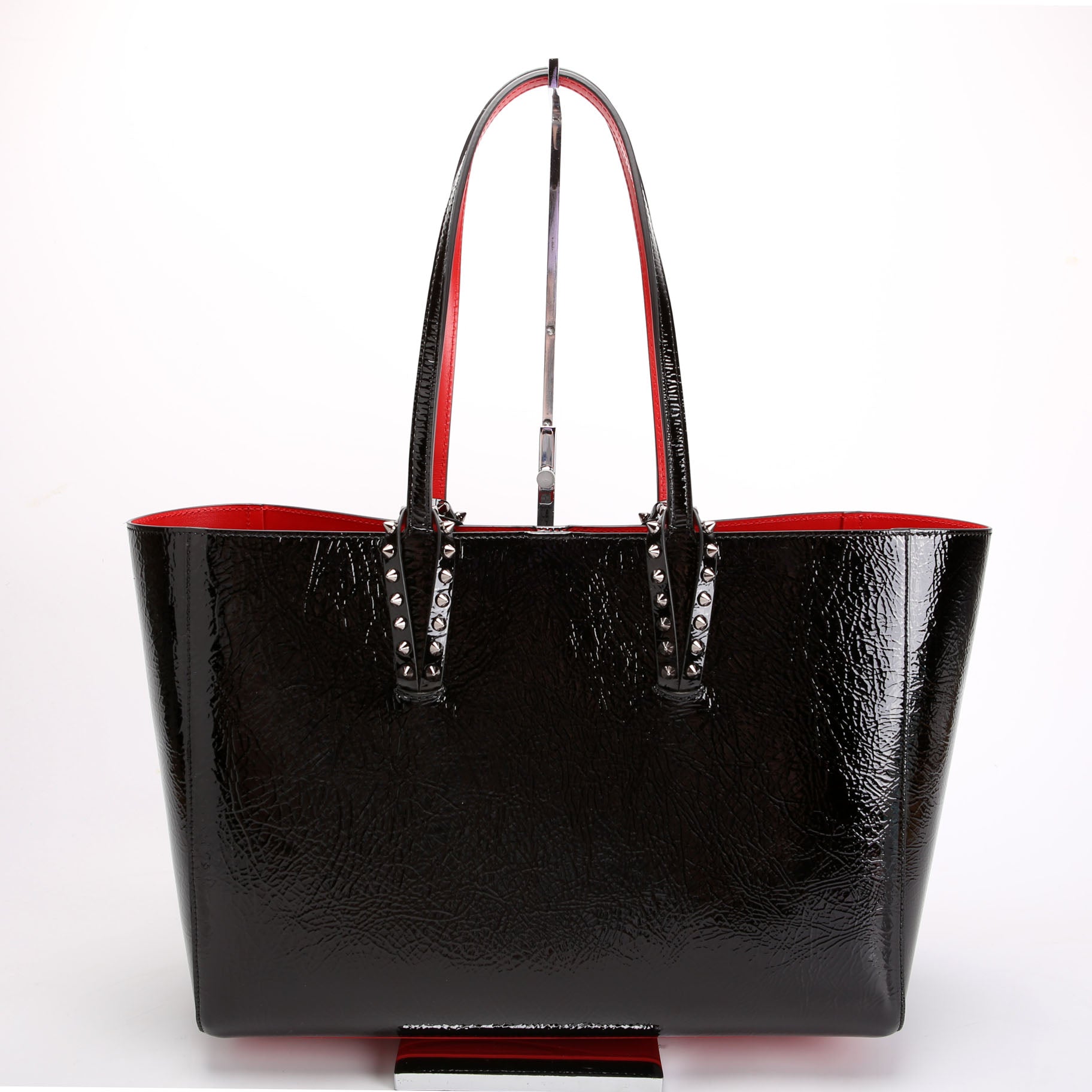 Cabata Small Tote With Pouch Patent Leather Black