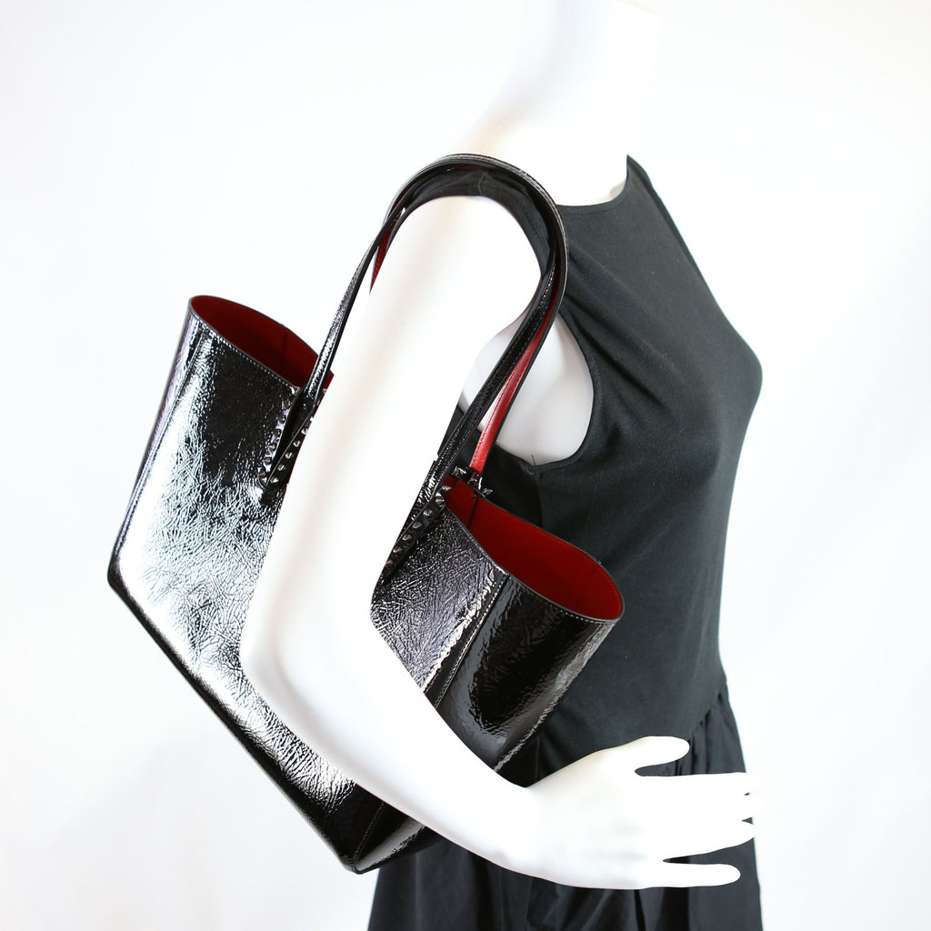 Cabata Small Tote With Pouch Patent Leather Black