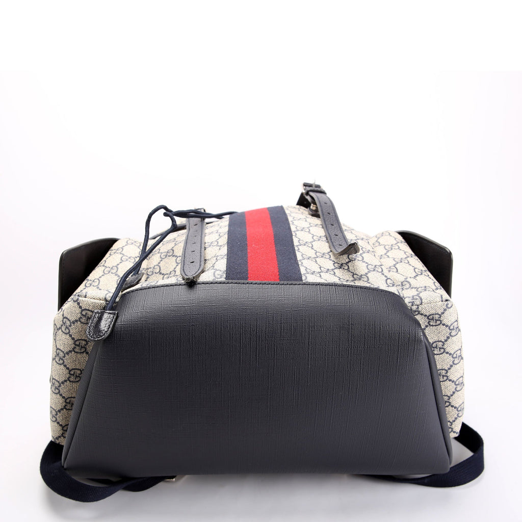 598140 GG Supreme Ophidia Double Buckle Backpack Medium Navy