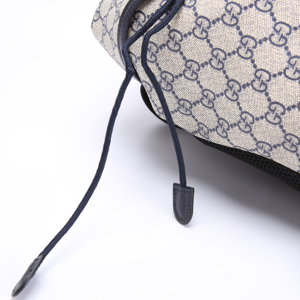 598140 GG Supreme Ophidia Double Buckle Backpack Medium Navy