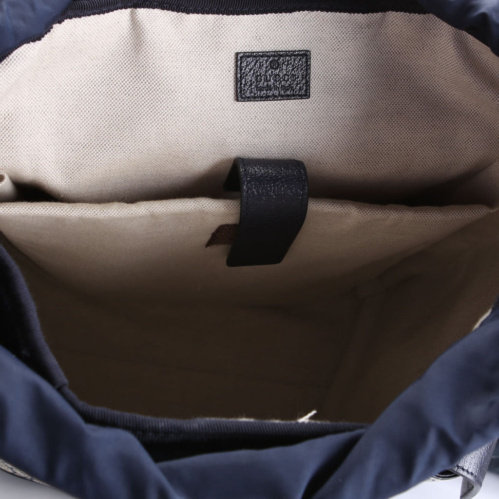 598140 GG Supreme Ophidia Double Buckle Backpack Medium Navy