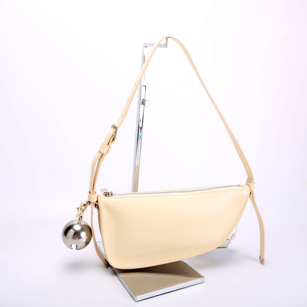 Mini Shield Leather Sling Bag Cream