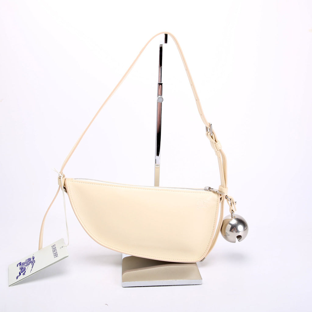 Mini Shield Leather Sling Bag Cream