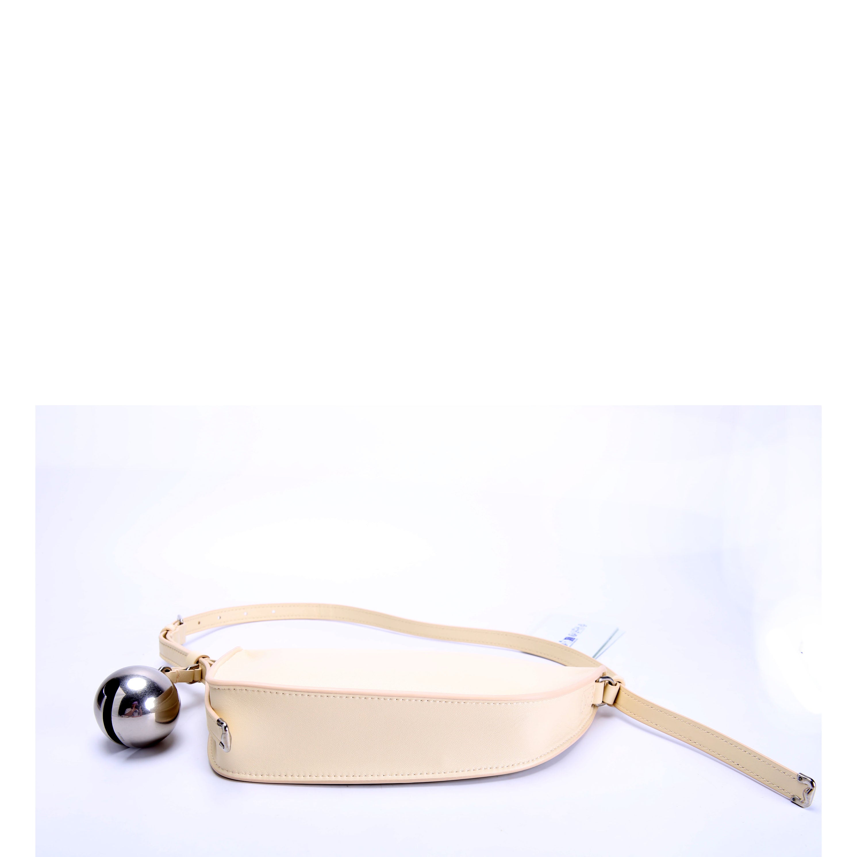 Mini Shield Leather Sling Bag Cream