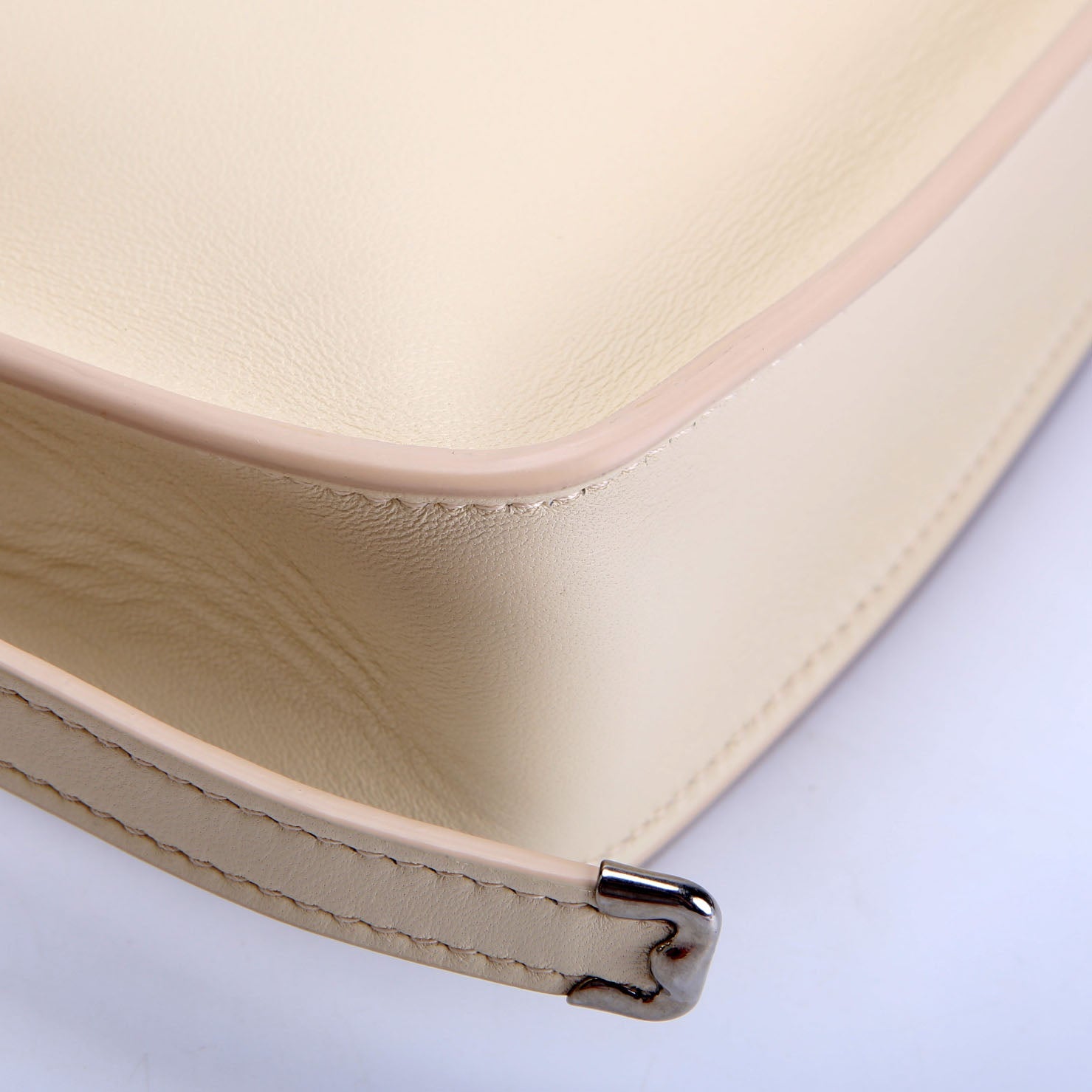 Mini Shield Leather Sling Bag Cream