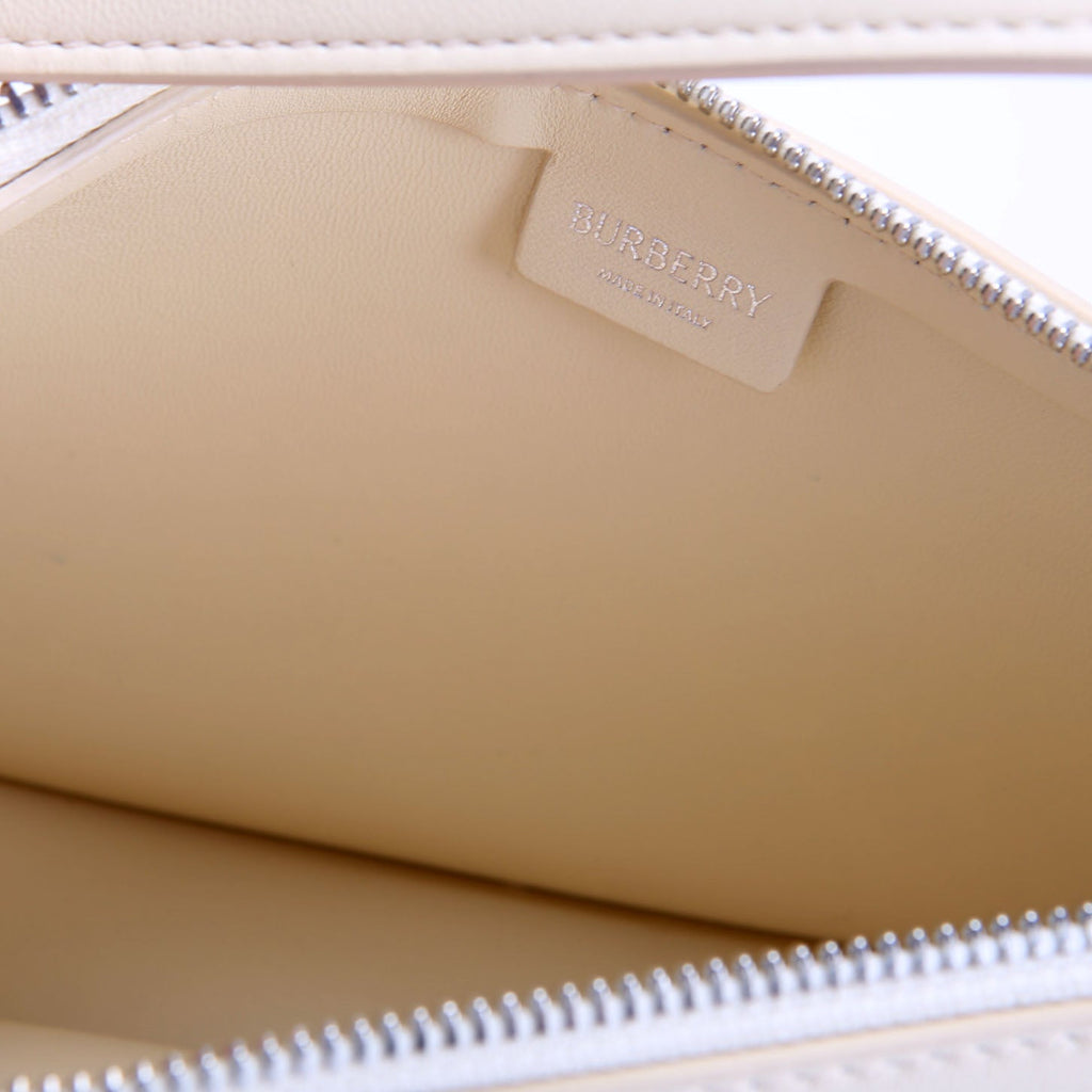Mini Shield Leather Sling Bag Cream