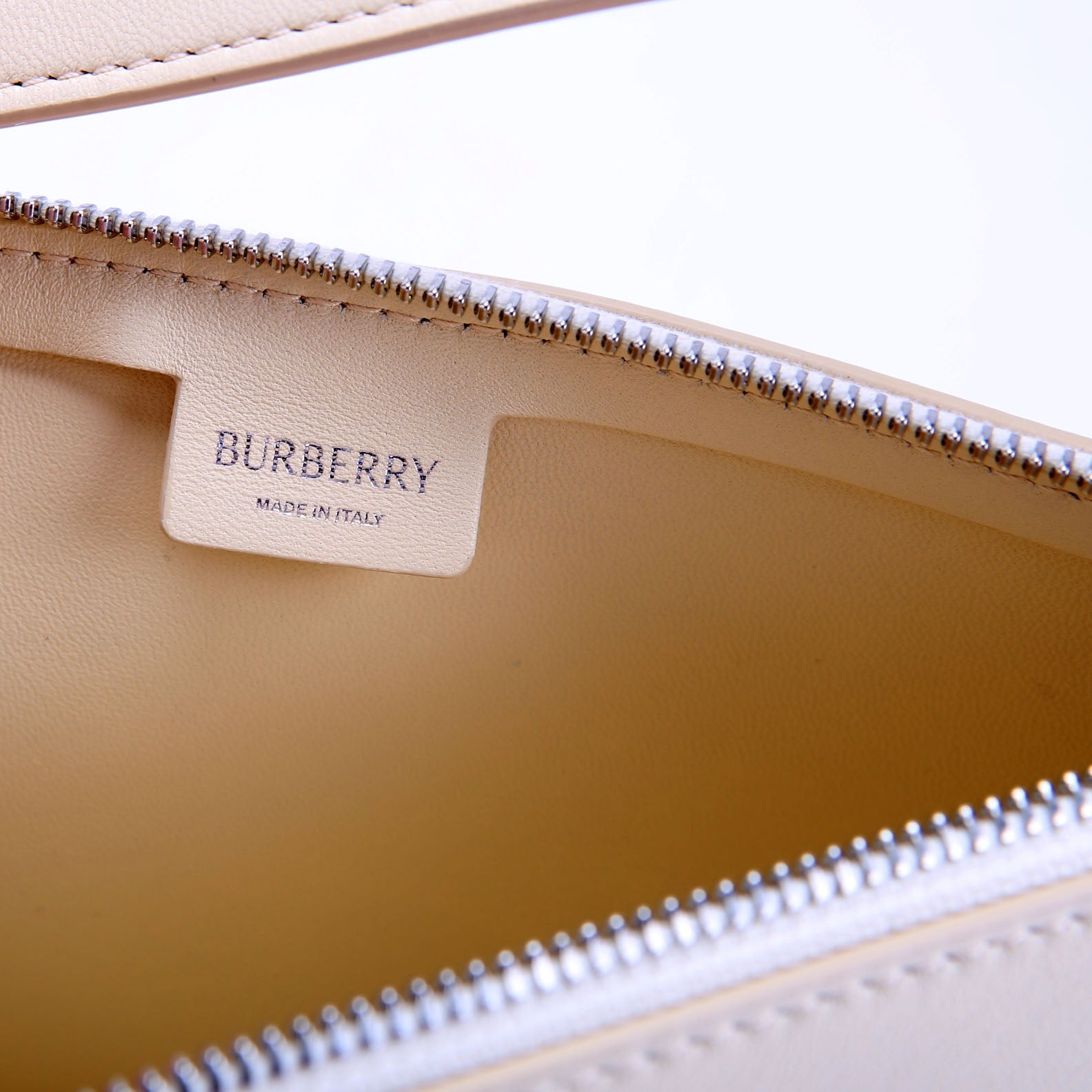 Mini Shield Leather Sling Bag Cream