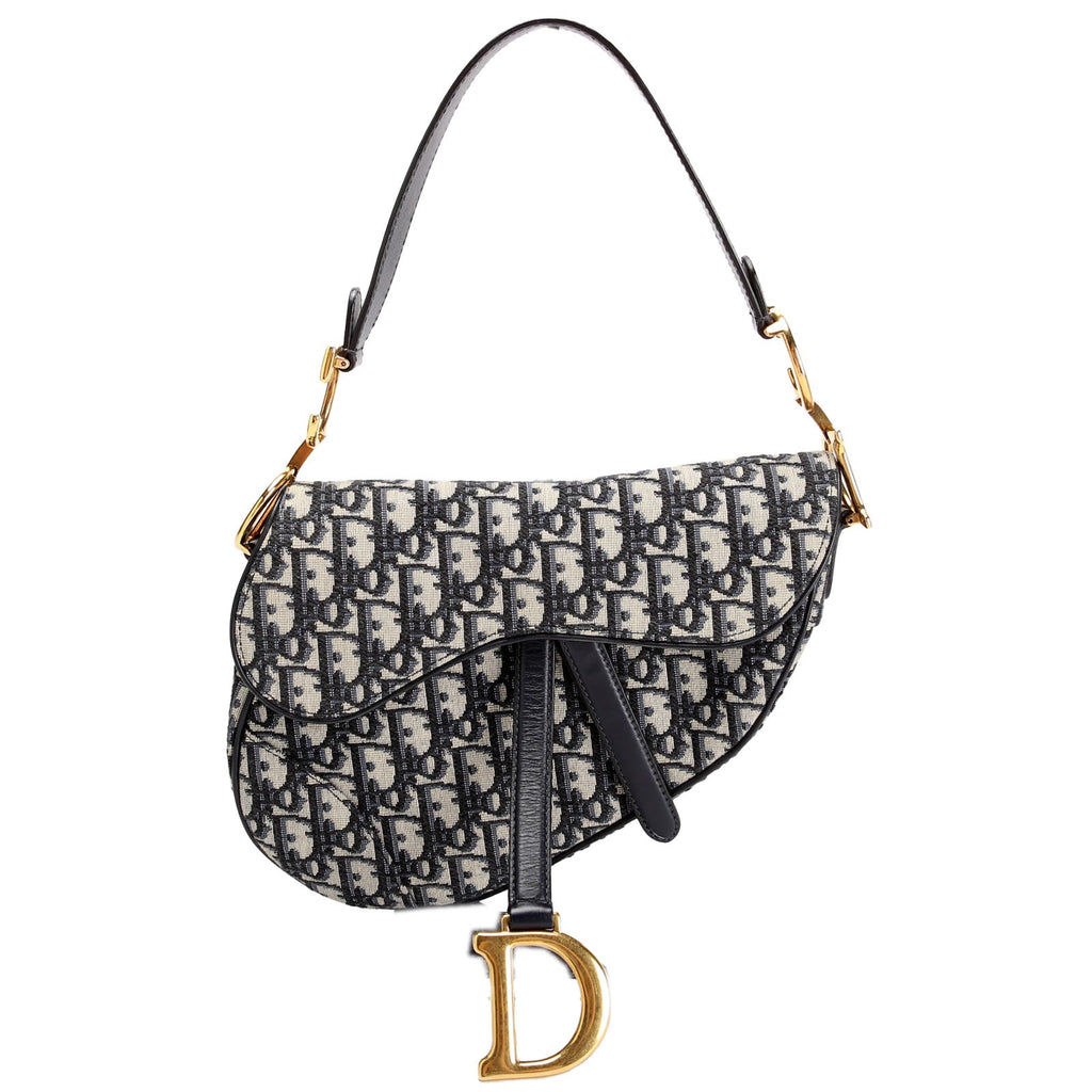 Dior Saddle Bag Oblique Navy/Gold
