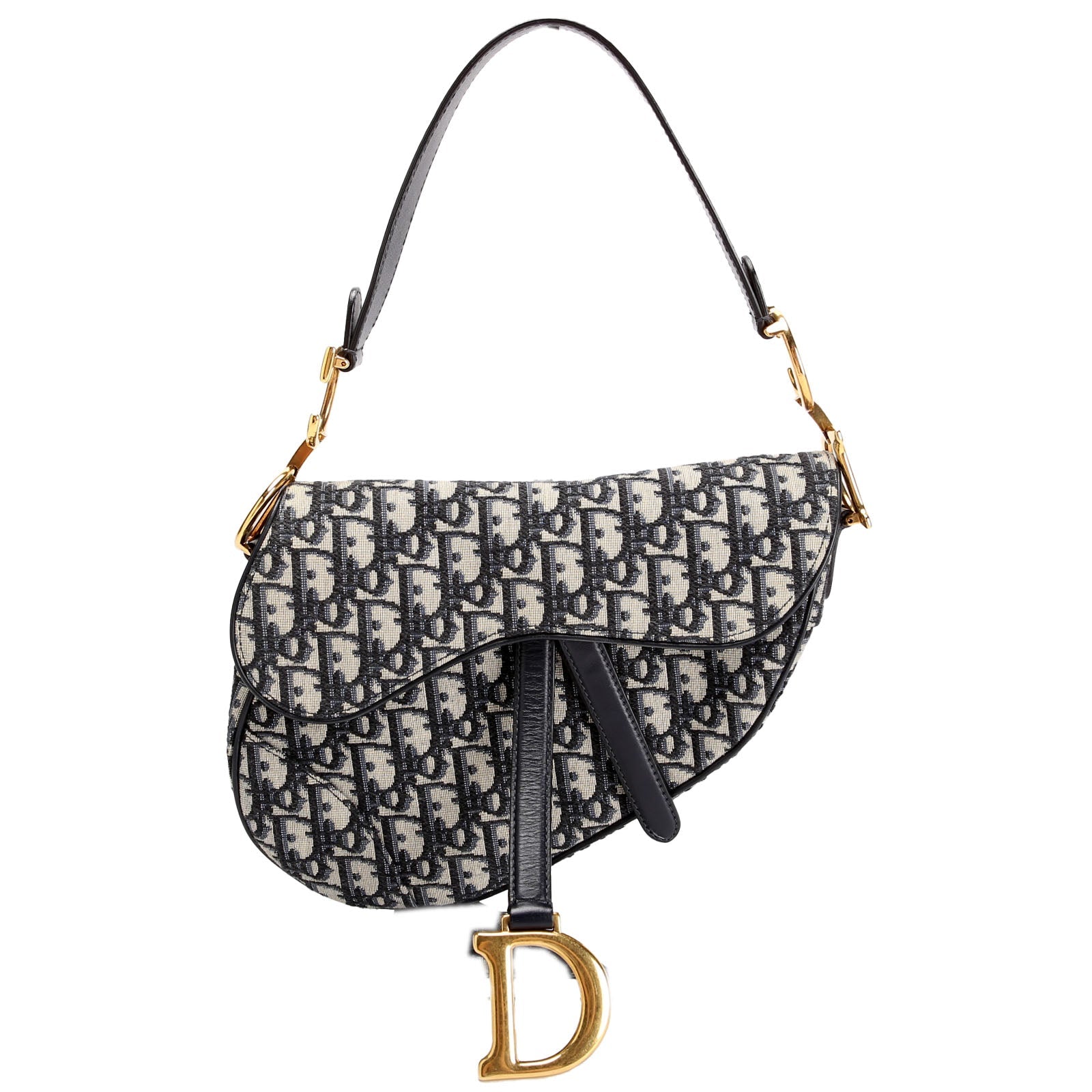Dior Saddle Bag Oblique Navy/Gold
