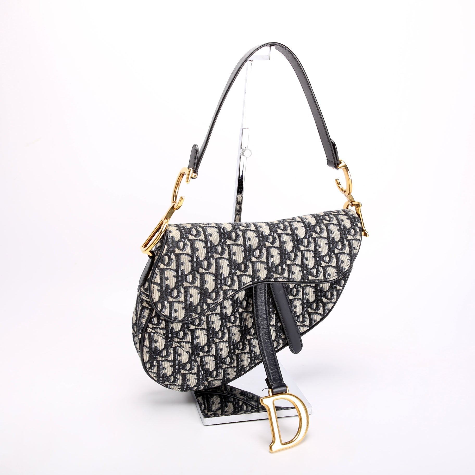 Dior Saddle Bag Oblique Navy/Gold